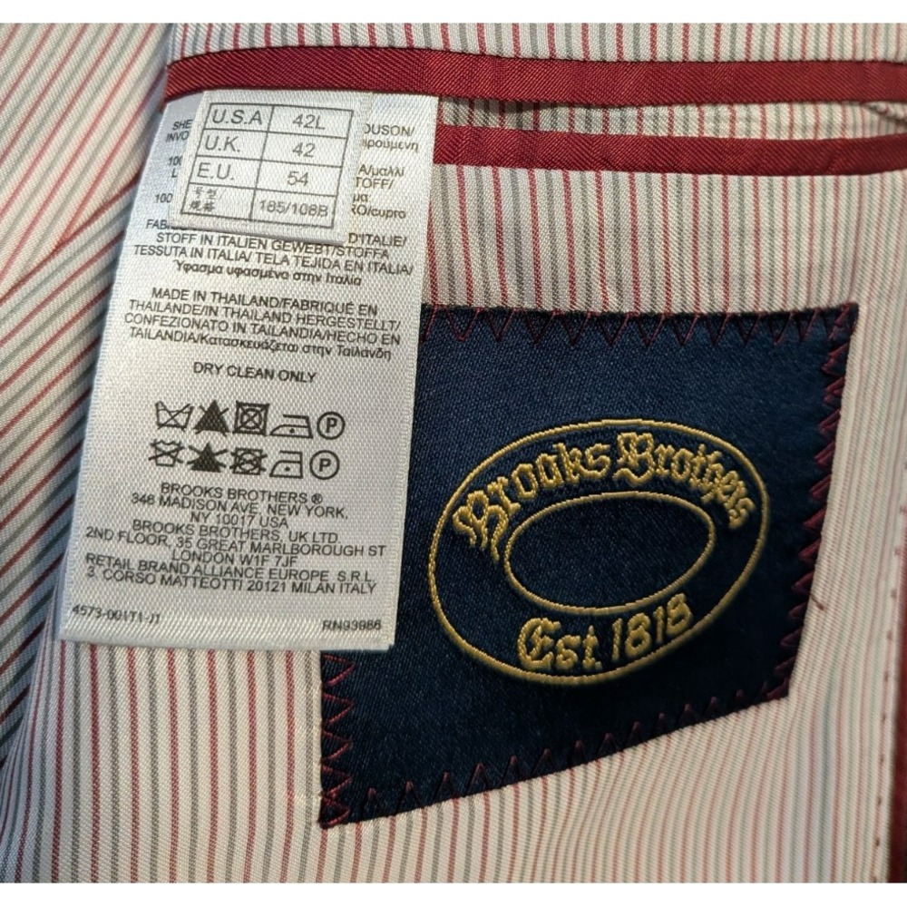 Brooks Brothers Men's‎ Gray 100% Wool Marzotto Fabric Sports Coat Size 42L - Picture 3 of 11